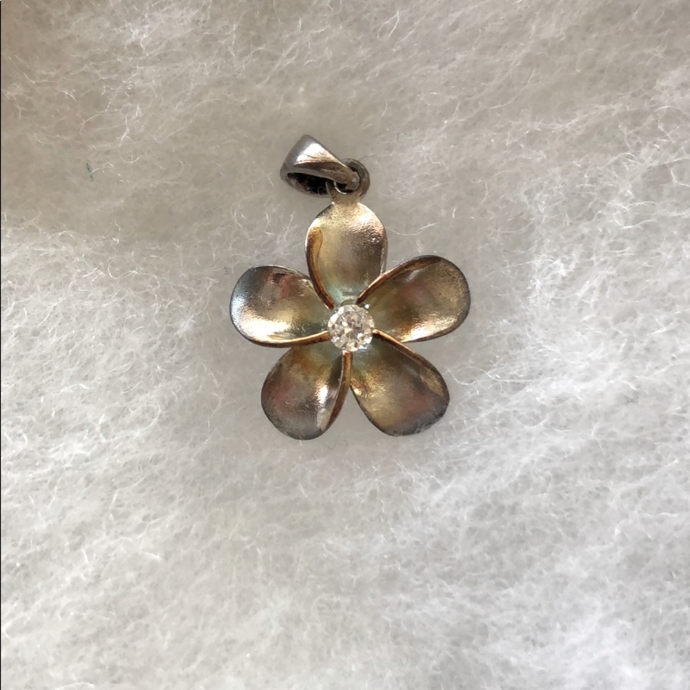 Silver Plumeria Pendant